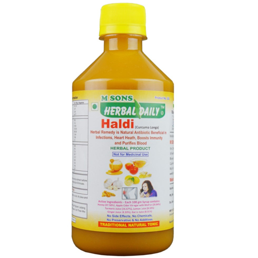 Herbal Daily Haldi | 4x Immunity Action | Joint Support Supplement | Allergy  Asthma Arthritis Care Juice Ayurvedic 400ml 1 Bottle