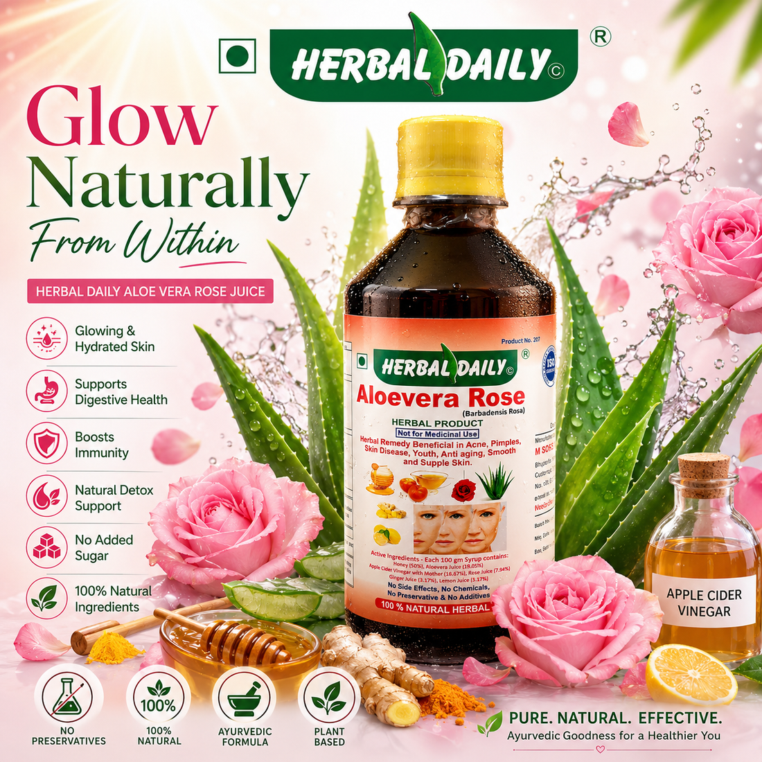 ALOE VERA ROSE JUICE