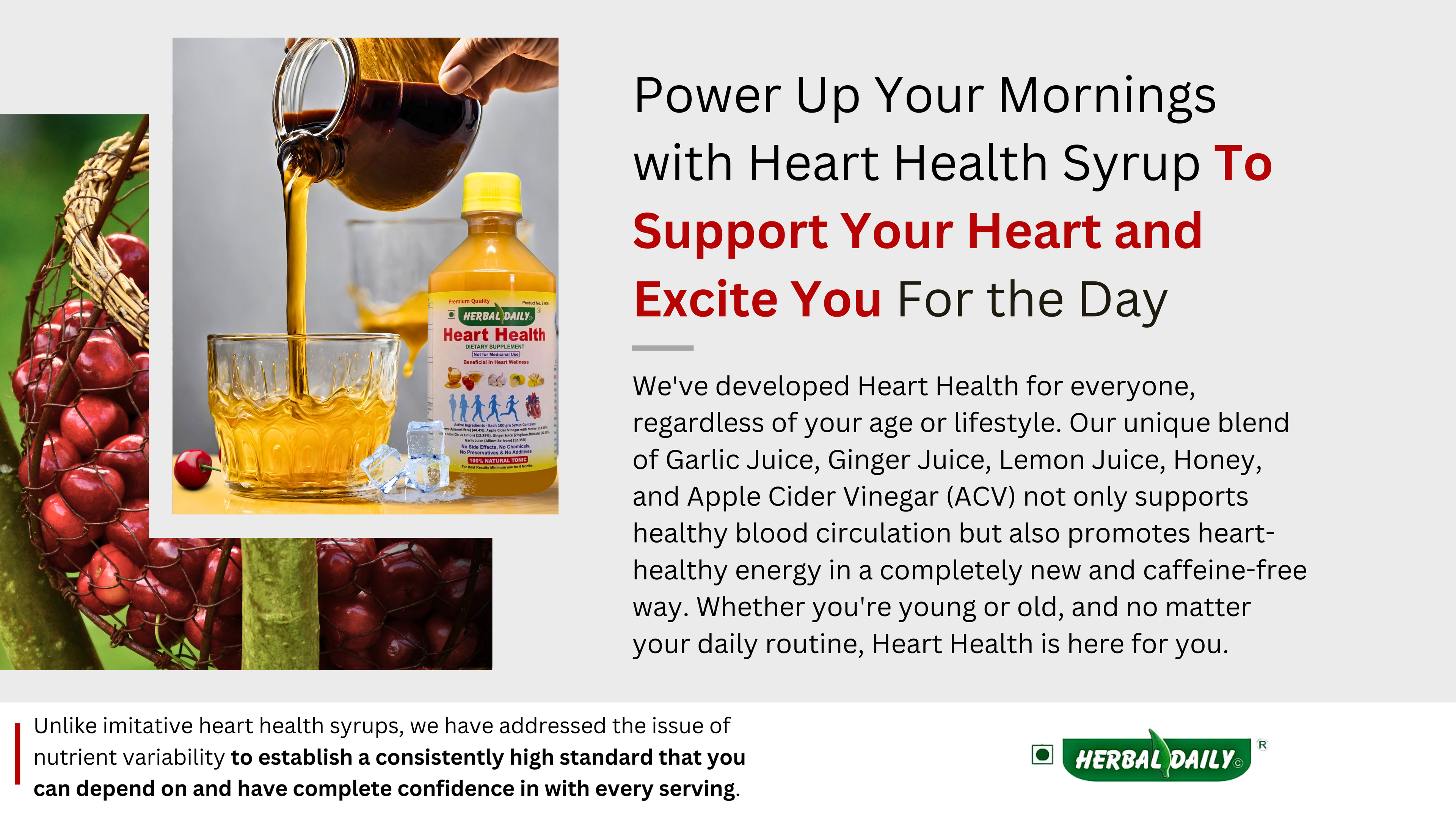 Heart Health | Manages Cholesterol Level | Heart Care And Immunity Support | Garlic, Ginger, Lemon, Honey, Acv | 400ml 1 Bottle