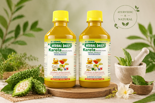Herbal Daily Karela Liver Support Supplement Diabetic Care Multivitamins Liver Detox Supplement 400ml 2 Bottle