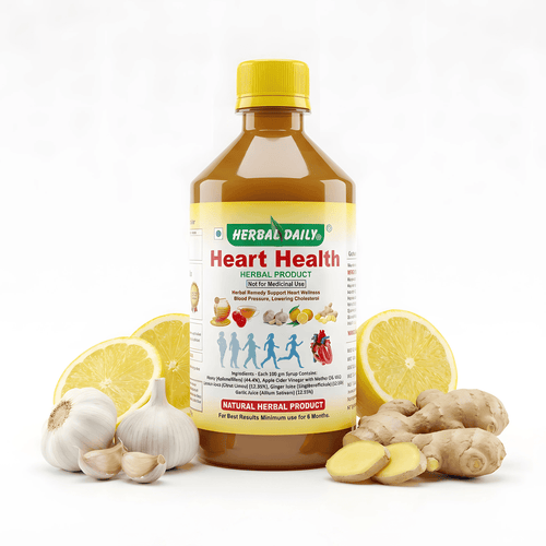 Heart Health, Cholesterol & Blood Pressure Support | Natural Immunity Booster & Blood Thinner | Garlic, Ginger, Lemon, Honey, Acv | 400ml 1 Bottle