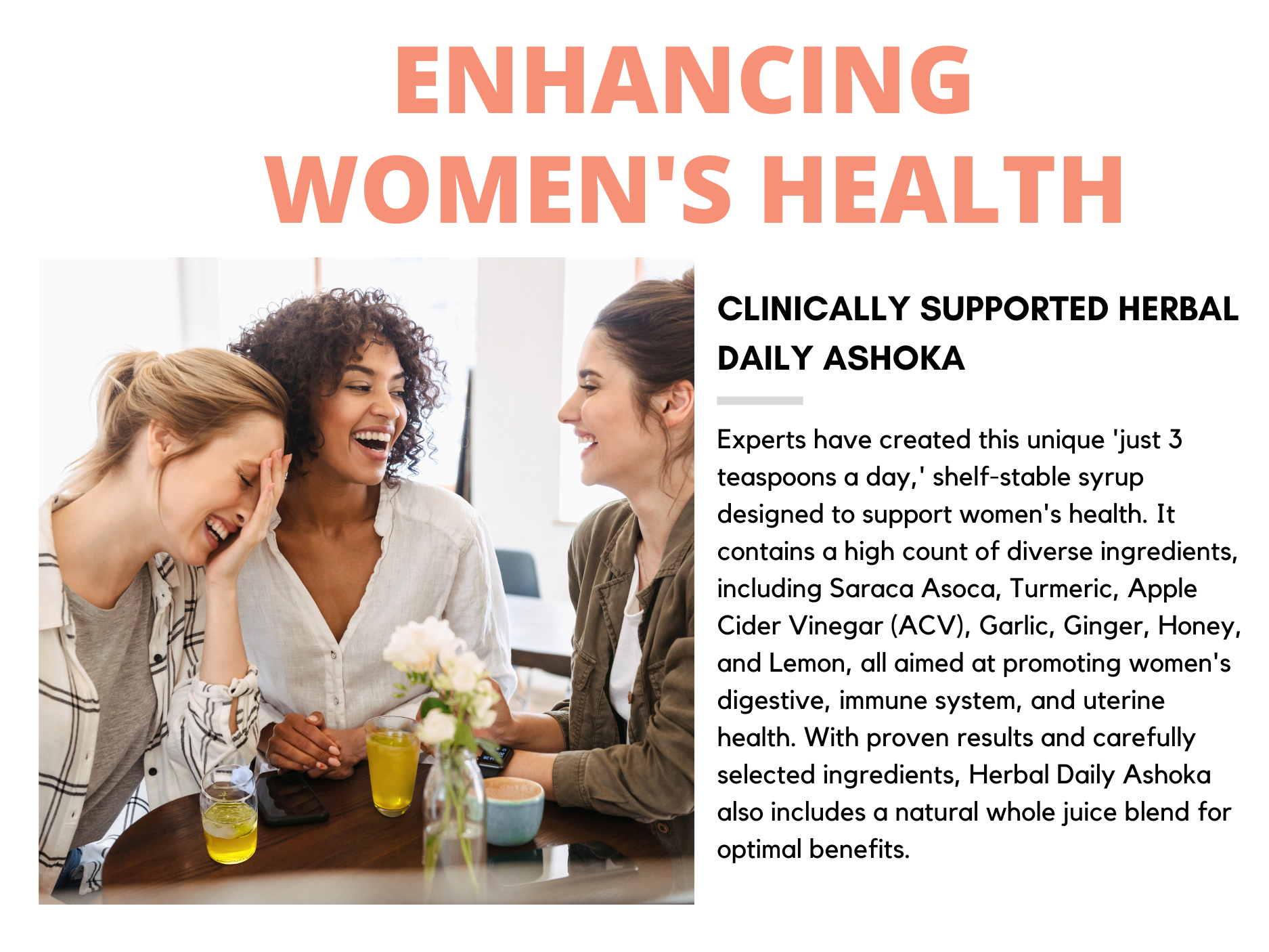 Herbal Daily Ashoka | Pure Herbs | Multivitamin | Vitamin C, nutrients For Overall Health, Radiance, Strong Bones & Immunity Women Wellness