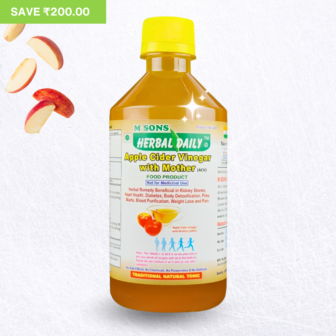 Apple Cider Vinegar Acv | Raw | Unfiltered & Unpasteurized | For Weight Management, Reduced Bloating, Healthy Skin & Hair