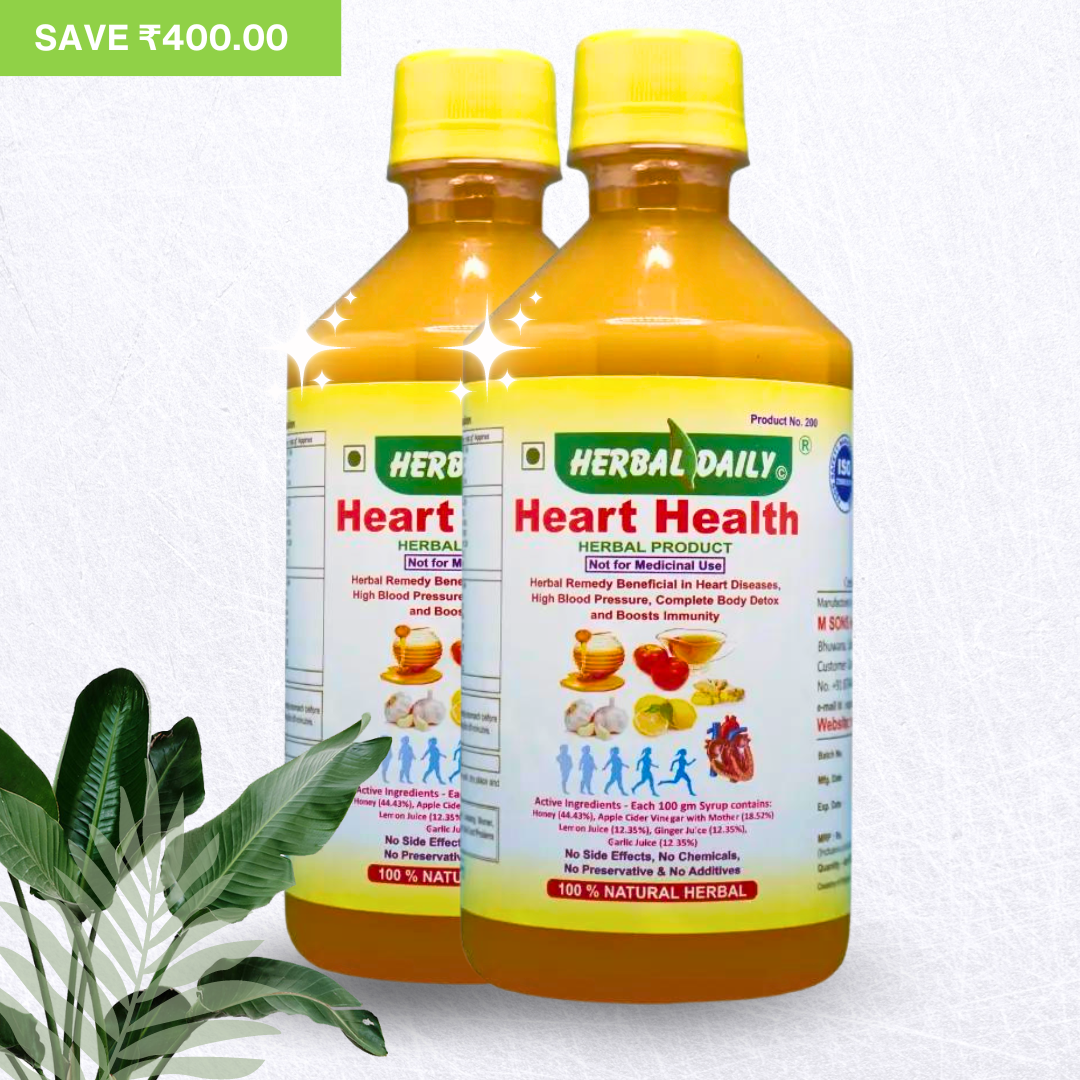 Heart Health | Manages Cholesterol Level | Heart Health And Immunity Support | Garlic, Ginger, Lemon, Honey, Acv | 400ml 2 Bottle