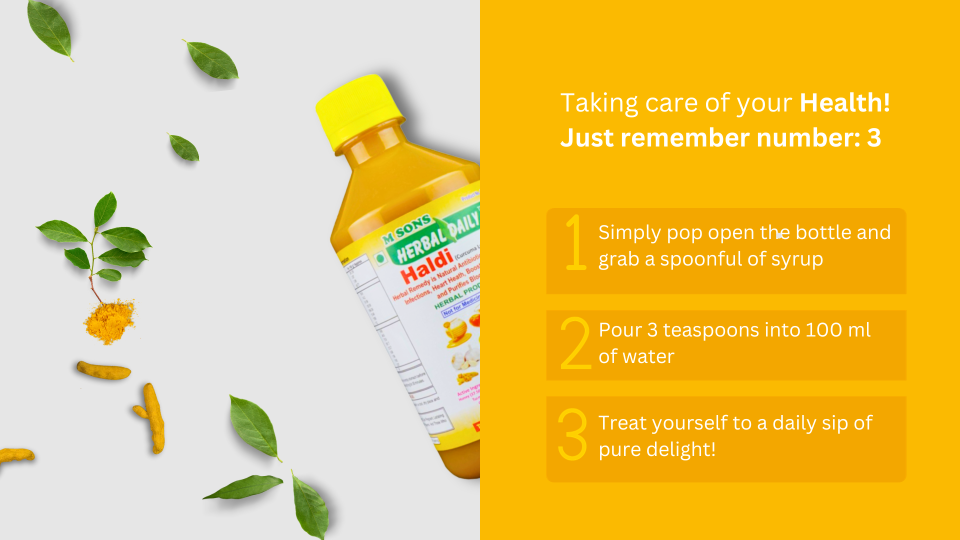 Herbal Daily Haldi | 4x Immunity Action | Joint Support Supplement | Allergy Asthma Arthritis Care Juice Ayurvedic 400ml 1 Bottle