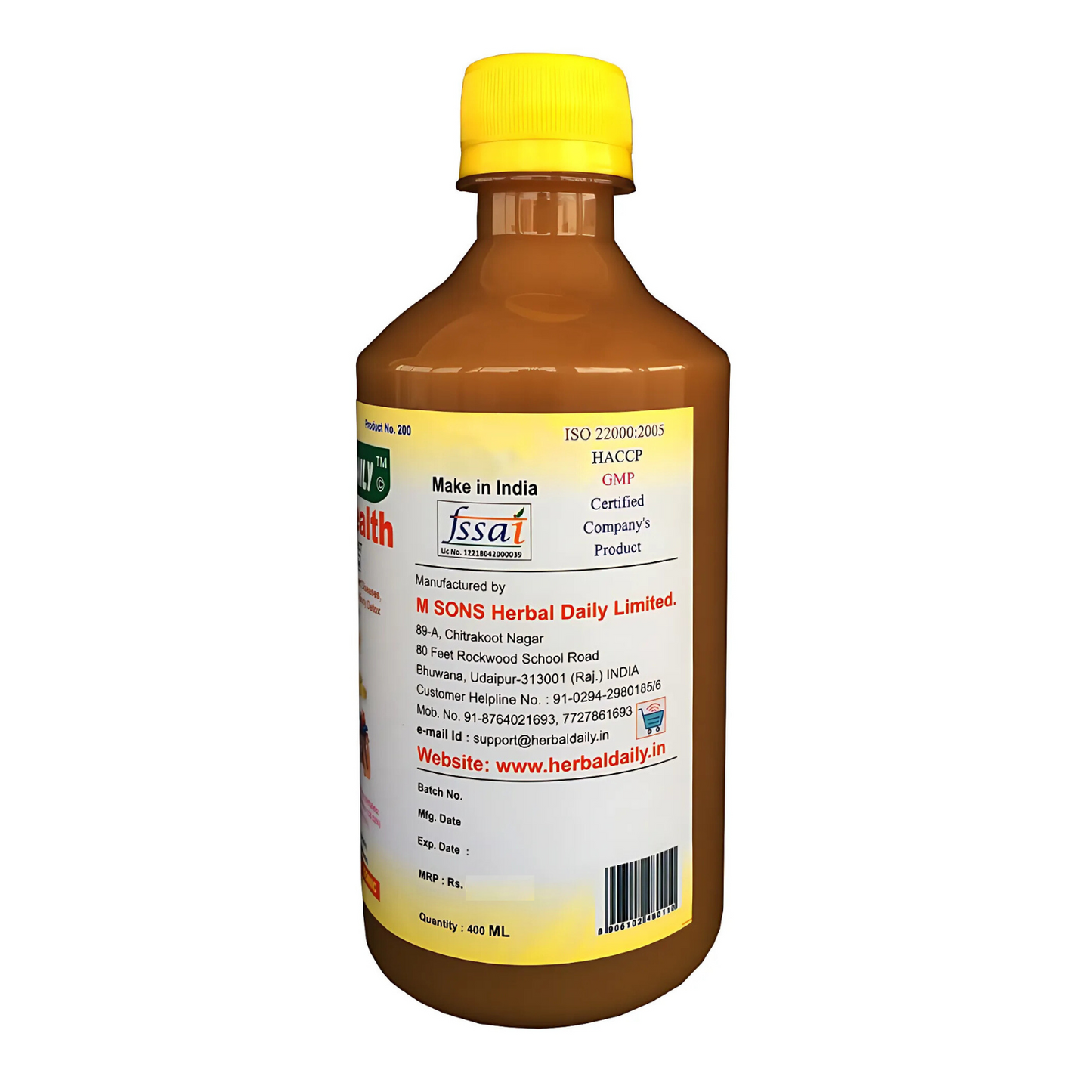 Heart Health | Manages Cholesterol Level | Heart Care And Immunity Support | Garlic, Ginger, Lemon, Honey, Acv | 400ml 1 Bottle