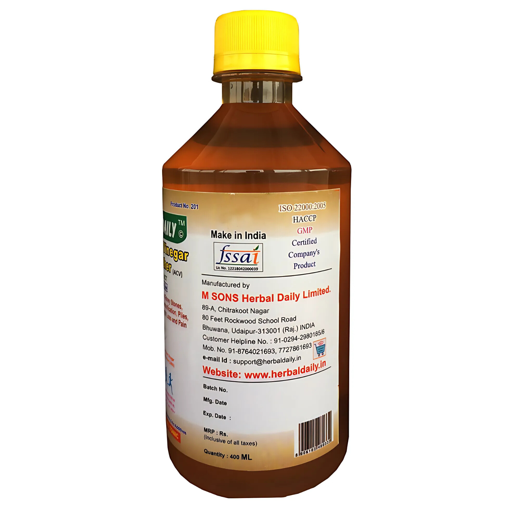 Apple Cider Vinegar Acv | Raw | Unfiltered & Unpasteurized | For Weight Management, Reduced Bloating, Healthy Skin & Hair