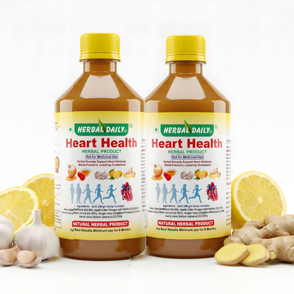 Heart Health | Manages Cholesterol Level | Heart Health And Immunity Support | Garlic, Ginger, Lemon, Honey, Acv | 400ml 2 Bottle