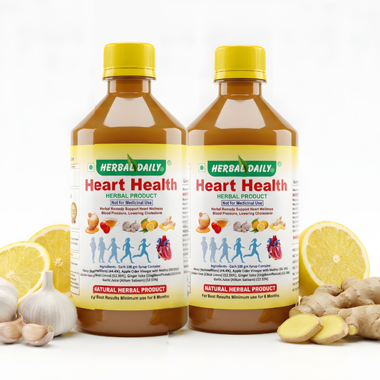Heart Health | Manages Cholesterol Level | Heart Health And Immunity Support | Garlic, Ginger, Lemon, Honey, Acv | 400ml 2 Bottle