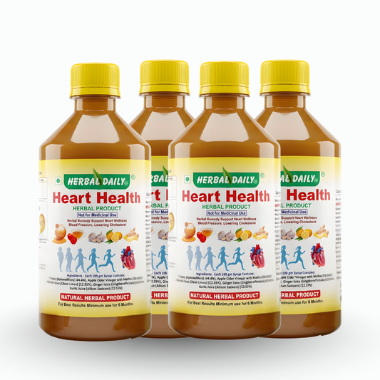 Heart Health | Manages Cholesterol Level | Heart Health And Immunity Support | Garlic, Ginger, Lemon, Honey, Acv | 400ml 4 Bottle