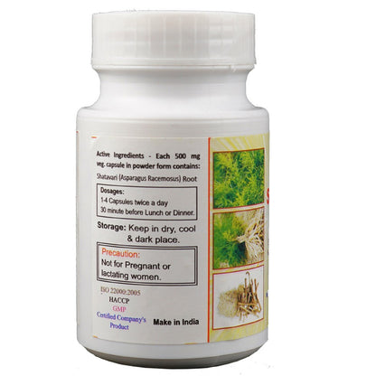 Shatavari Veg Capsule Beneficial in Menstrual disorder, female reproductive system, production of breast milk and more