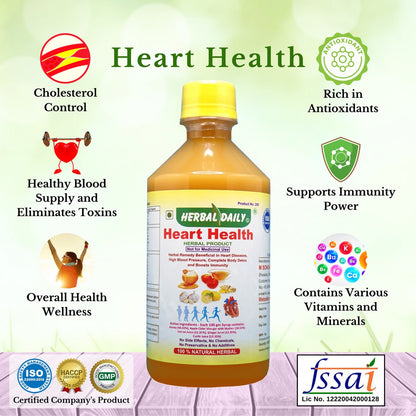 Heart Health | Manages Cholesterol Level | Heart Care And Immunity Support | Garlic, Ginger, Lemon, Honey, Acv | 400ml 1 Bottle