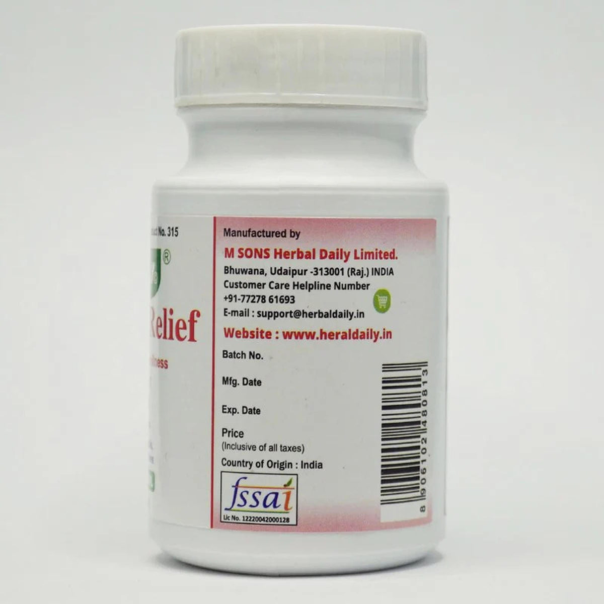 Constipation Capsules Constipation Relief Veg. capsule – Herbal Daily