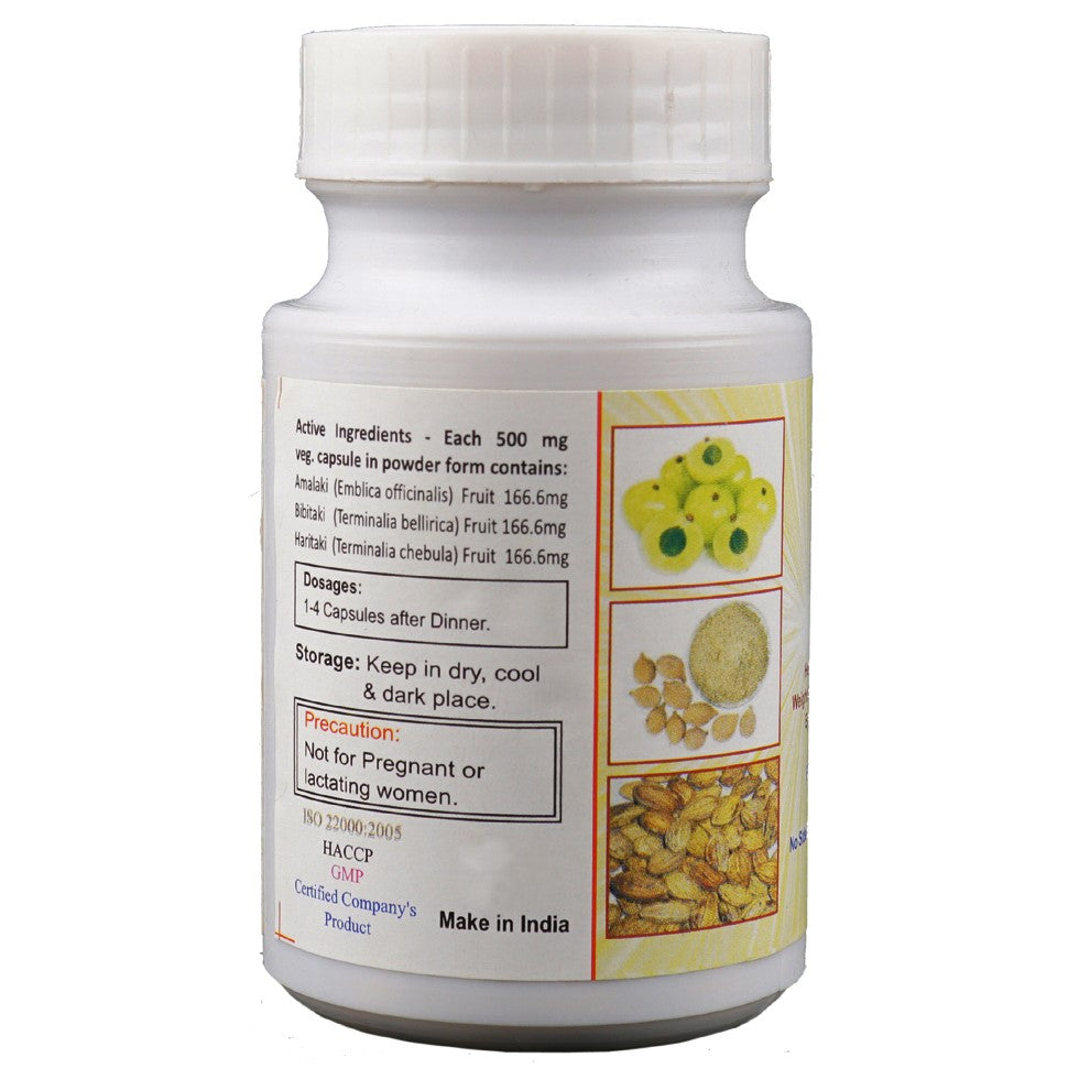 Triphala Veg Capsule Supports Weight loss, Blood Pressure, Digestion and Constipation