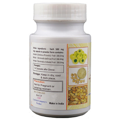 Triphala Veg Capsule Supports Weight loss, Blood Pressure, Digestion and Constipation